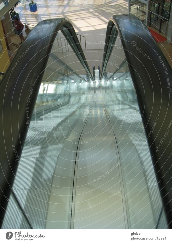 escalator downstairs Escalator Architecture Downward Stairs disc Glass Handrail