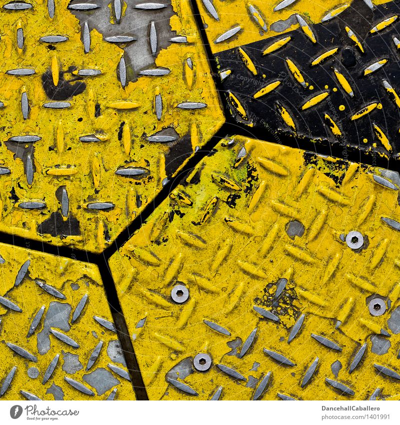metal honeycomb Metal Steel Sharp-edged Yellow White Corner Honeycomb Varnish Flake off Old Rivet Geometry Line Design Detail Arranged Background picture