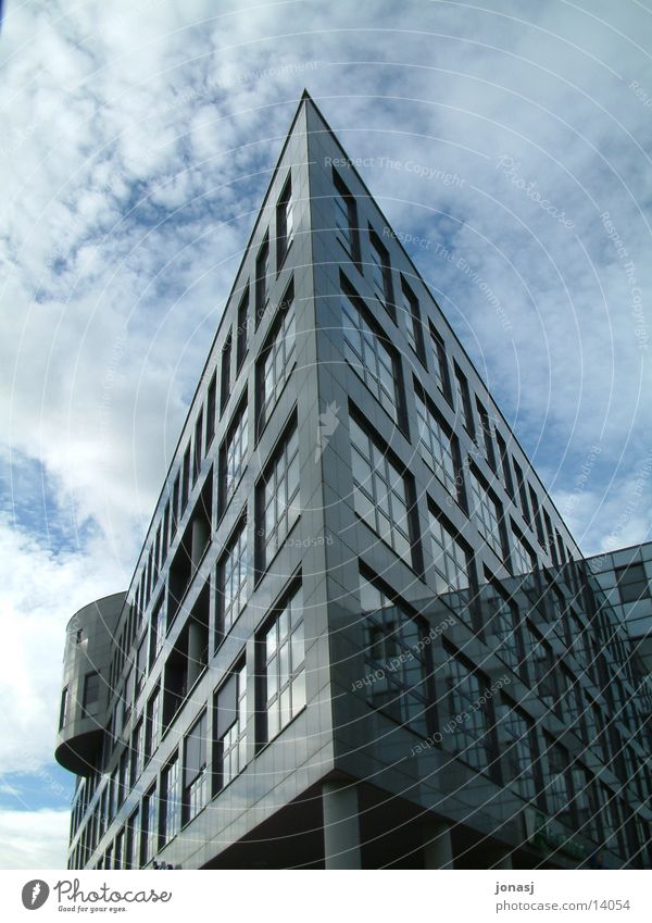 AOK building in Ulm Clouds Window Architecture Perspective Sky reflections