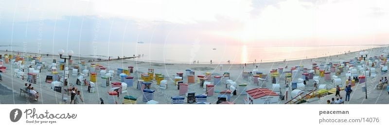 Panorama beach promenade Borkum by day Ocean Beach Vacation & Travel Island Sand Sun