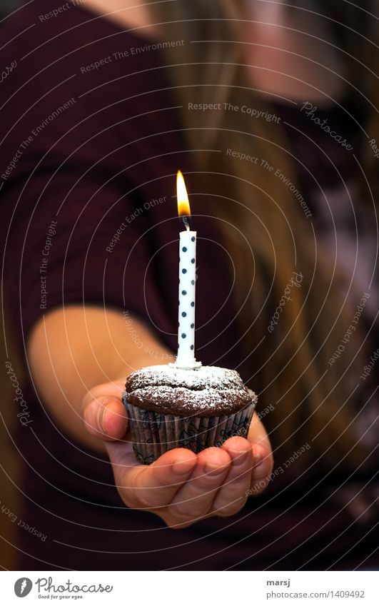 just for you! Harmonious Feasts & Celebrations Birthday Donate Candle Muffin Flame Illuminate Spotted Hand Gift Moody endowed Proffer Presentation Festive