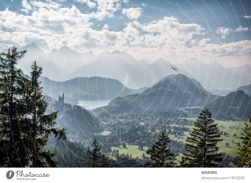 Autumn day in the Allgäu Calm Vacation & Travel Sun Mountain Hiking Environment Nature Landscape Plant Clouds Fog Forest Hill Rock Alps Stone Blue Green Go up