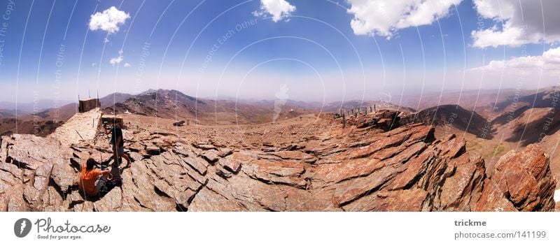 Mountain Panorama in Spain Tall Far-off places Vantage point Clouds White Panorama (View) Cold Airy Edge Stony Life Future Bright Lust Hiking Vacation & Travel