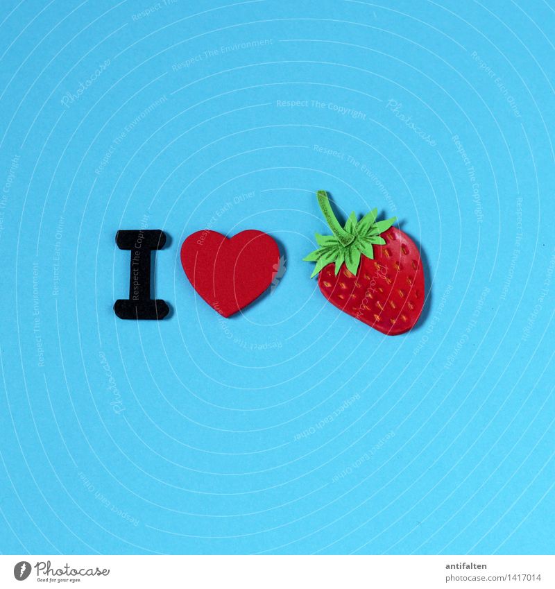 I <3 strawberries Food Fruit Strawberry Nutrition Eating Breakfast Leisure and hobbies Handcrafts Handicraft Painting (action, artwork) Summer Sign Characters