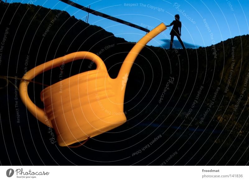 Kanndalös Jug Watering can Dark Silhouette Night Long exposure Shift work Switzerland Funny Growth Project Art Arts and crafts  froodmat Shadow we can
