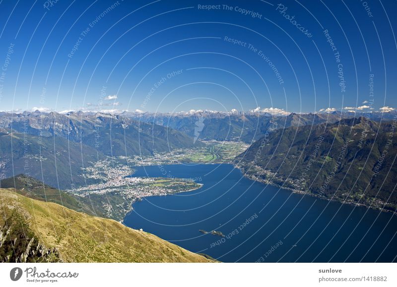 View on the swiss mountains and on the lake maggiore Vacation & Travel Tourism Trip Adventure Summer Mountain Hiking Environment Nature Landscape Water