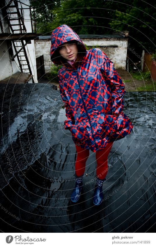 rain. Rain Clothing Slick Silo Water Coat Russia Siberia Factory Boots Woman Industry hoodie slicks Fashion cuite Red Tights Colour