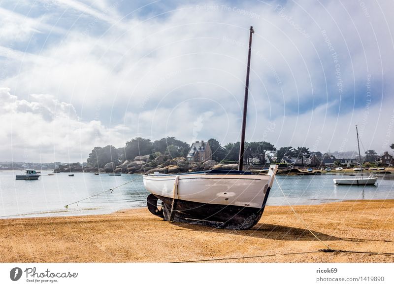 Port in Brittany Relaxation Vacation & Travel Nature Landscape Clouds Coast Harbour Tourist Attraction Watercraft Tourism Tradition Atlantic Ocean Ploumanac'h