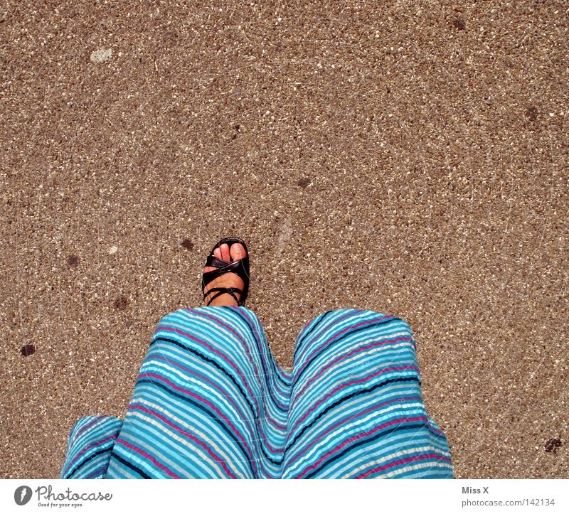 one-legged pirate bride Colour photo Summer Woman Adults Feet Dress Footwear Going Walking Stand Above Under Blue Gray Black Stony Gravel Asphalt Bound laced
