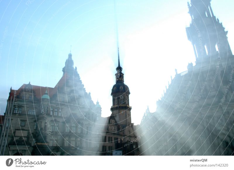 Culture shock. Dresden Capital city Old town Castle Hofkirche Light Light (Natural Phenomenon) Radiation Corona Holy Heavenly Beautiful World heritage Distorted