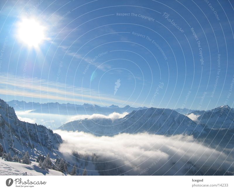 WinterWonderLand 3 Clouds Austria Panorama (View) Snow Sun Mountain aplenae Large