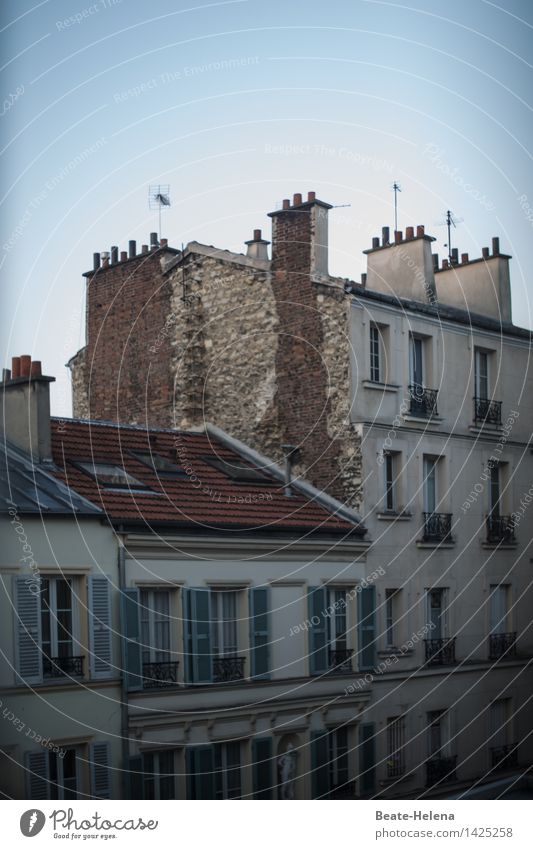 Light and shadow Living or residing Flat (apartment) House (Residential Structure) Sculpture Paris Wall (barrier) Wall (building) Facade Fireside Window Roof