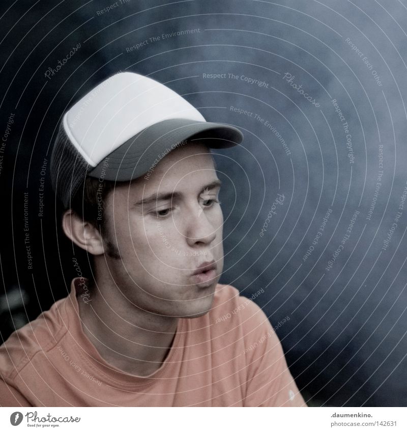 lattella Man Baseball cap Blow Lung Head Neck Smoke Fireplace Concentrate Inattentive Blaze boy Peaked cap
