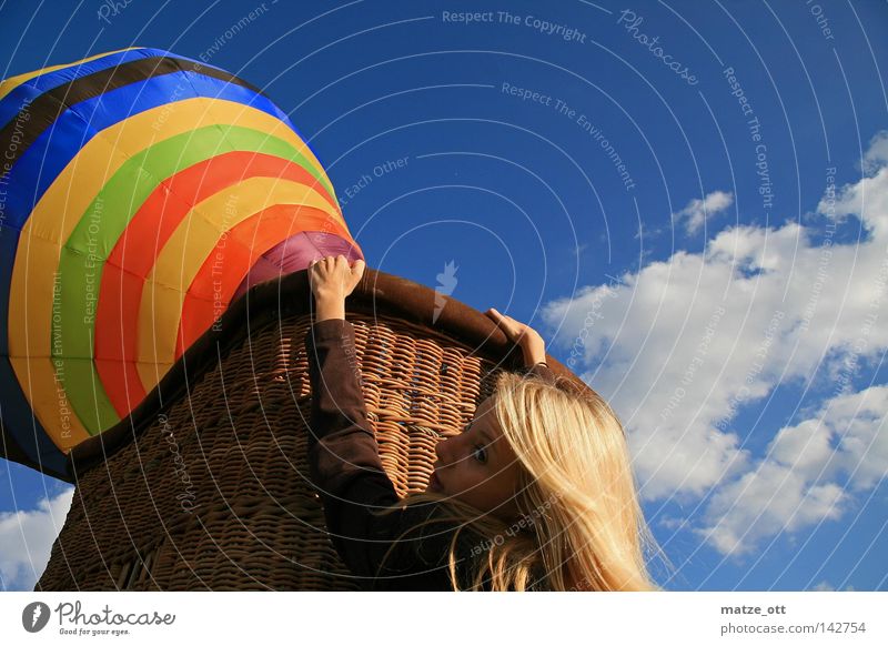 I am falling Hot Air Balloon Airplane Driving Woman Dangerous Aviation USA flag Threat danger