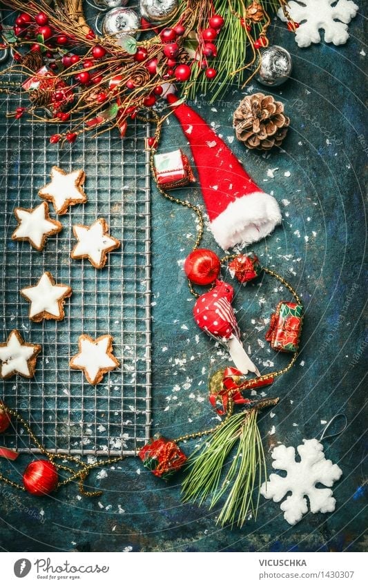 Christmas cookies and winter decoration Cake Dessert Candy Herbs and spices Nutrition Banquet Style Design Joy Winter Living or residing Flat (apartment)
