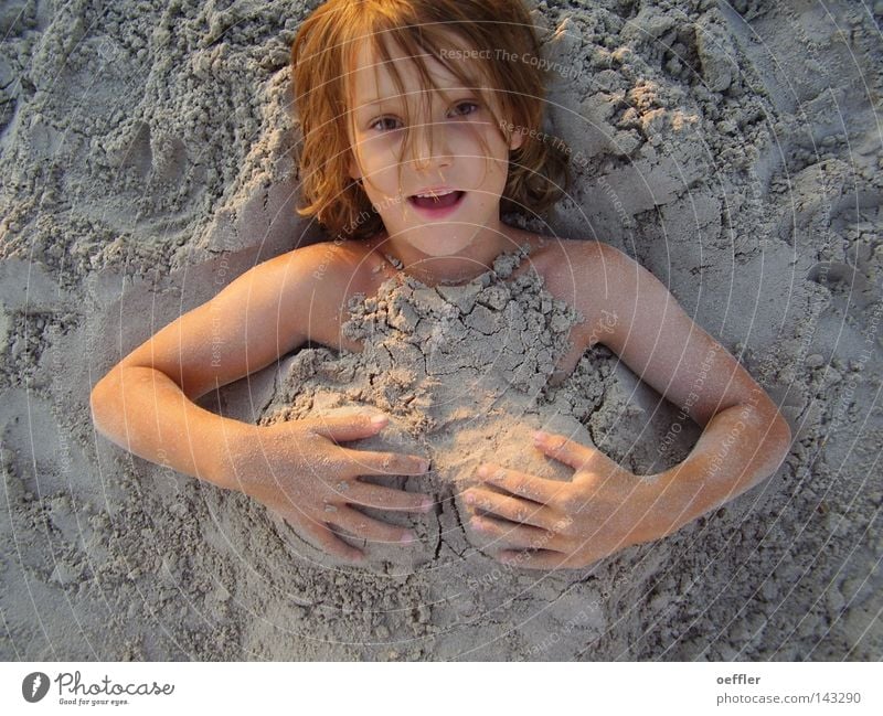sand hill Child Sand Joke Funny Breasts Slapstick Portrait photograph Face of a child Funster Looking into the camera