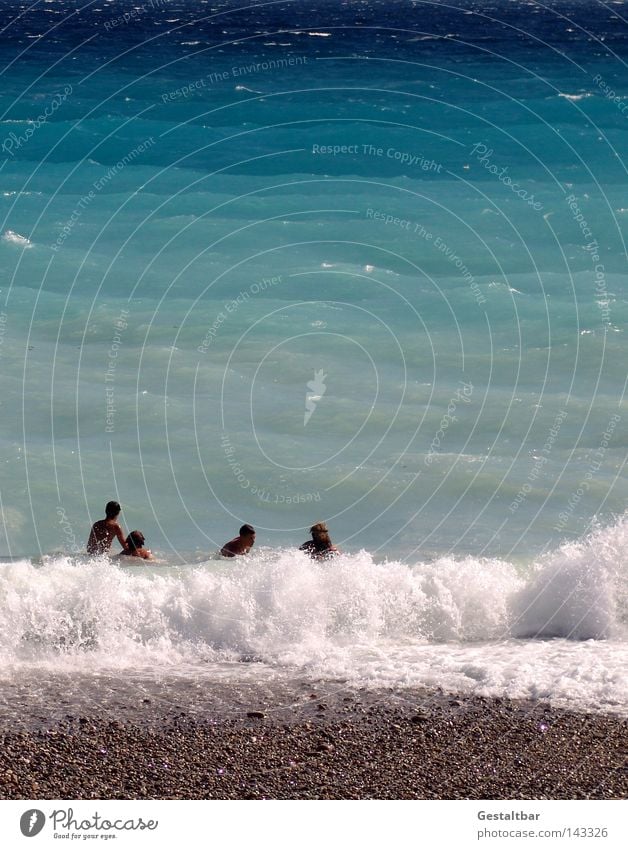 there were only four left. Ocean Cote d'Azur France Nice Waves Swell Tourist Tourism Relaxation To enjoy Foam White crest Inject Sea water Color gradient