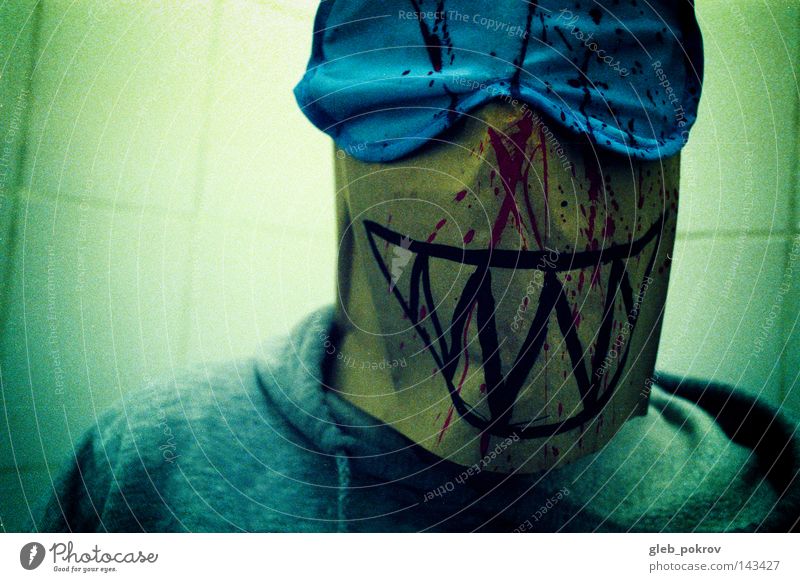 Joker. Man Hooded (clothing) Head Light Light (Natural Phenomenon) Portrait photograph Filming Art Russia Mask Clothing Siberia Fear Panic Human being