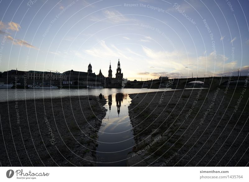 thresh Architecture Landscape River bank Elbe Dresden Germany Europe Small Town Downtown Old town Skyline Church Bridge Manmade structures Building