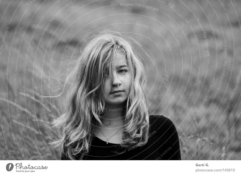 wild thing Girl Youth (Young adults) Child Portrait photograph Wild Wind Blow Hair and hairstyles Disheveled Bushy Muddled Strand of hair Long-haired Blonde