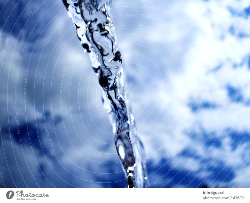 Rain by the stroke Water Drinking water Radiation Sky Clouds Distorted Reflection Refraction Fresh Refreshment Summer Hose Jet of water Inject Playing Line