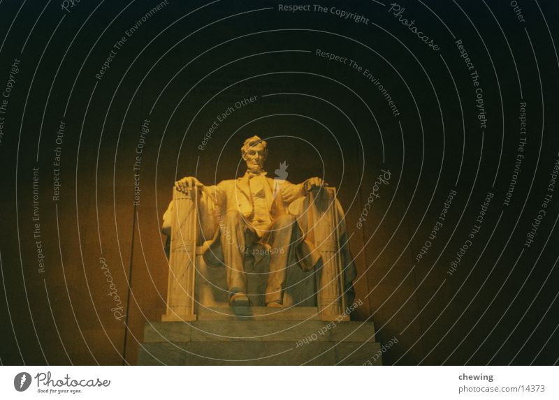 Abraham Lincoln President Evening Lighting Human being Washington DC USA Past Dusk