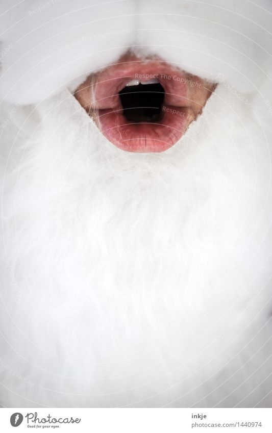 Oh you merry one Lifestyle Leisure and hobbies Christmas & Advent Santa Claus Adults Senior citizen Mouth Lips 1 Human being Facial hair Beard Carnival costume