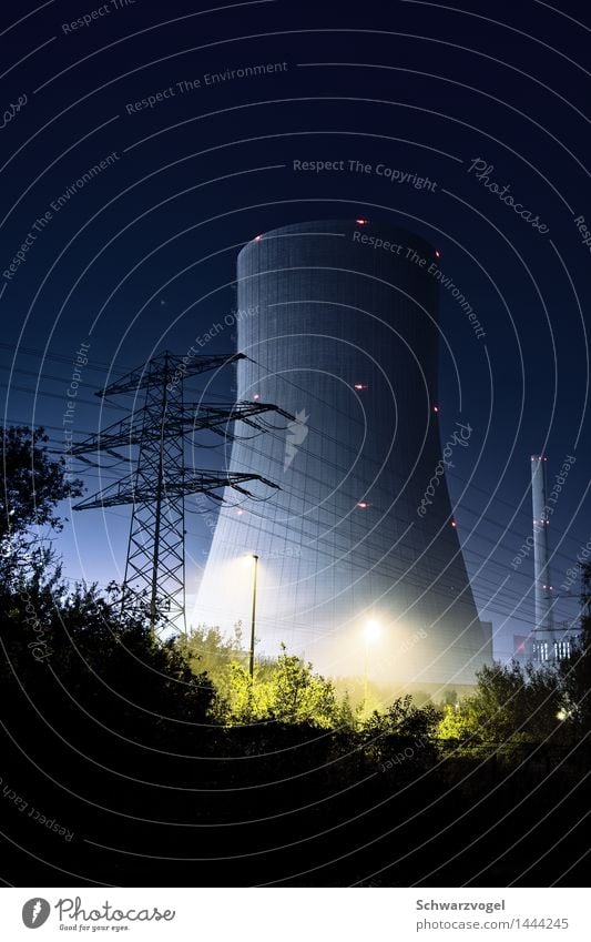 🦥 power station Electricity Industry Environment Industrial plant Energy Energy industry cooling tower Night