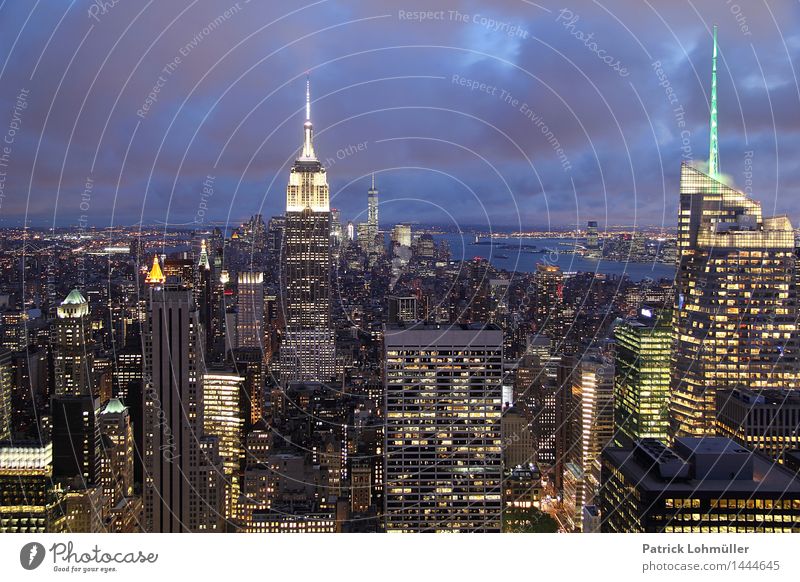 View of New York Elegant Design Vacation & Travel Tourism Sightseeing City trip Office Economy Trade Business Environment Sky Clouds Night sky Horizon