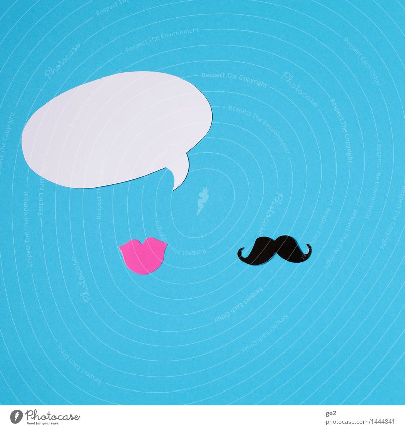 She says diversity Masculine gender Feminine Mouth Lips Moustache Speech bubble Cliche Sign To talk Communicate To call someone (telephone) Blue Pink Black