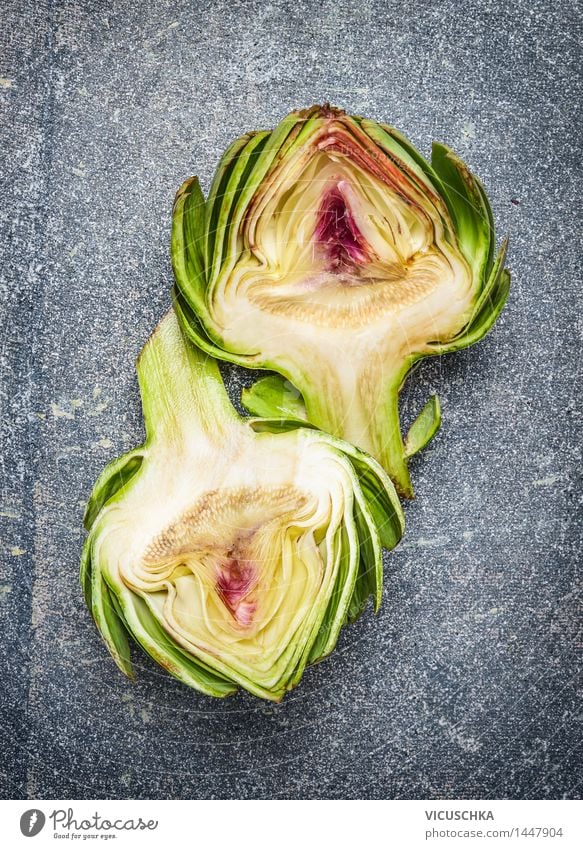 Two halves of artichoke Food Vegetable Nutrition Organic produce Vegetarian diet Diet Lifestyle Style Design Healthy Eating Nature Artichoke Food photograph