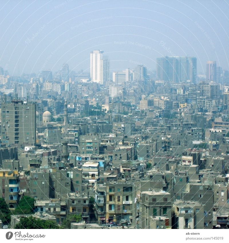 a hint of Cairo Town Vantage point Africa Egypt Slum area High-rise Smog Suburb Roof Quarter Living or residing Neighbor Looking North Africa Lifestyle Ghetto