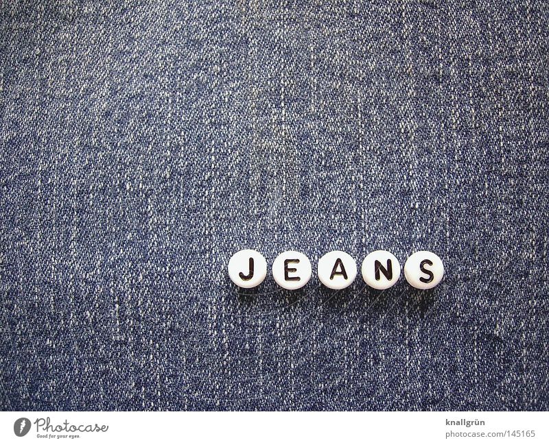 jeans Word Letters (alphabet) Things Blue White Black Round Cloth Jeans Denim Cotton Obscure Characters letter Pearl