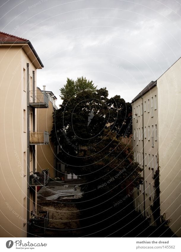 INNENhofARCHITEKTUR by GRAUEM HIMMEL Dark Thunder and lightning Rain Elements Force of nature Wet Damp Drops of water House (Residential Structure) Terrace