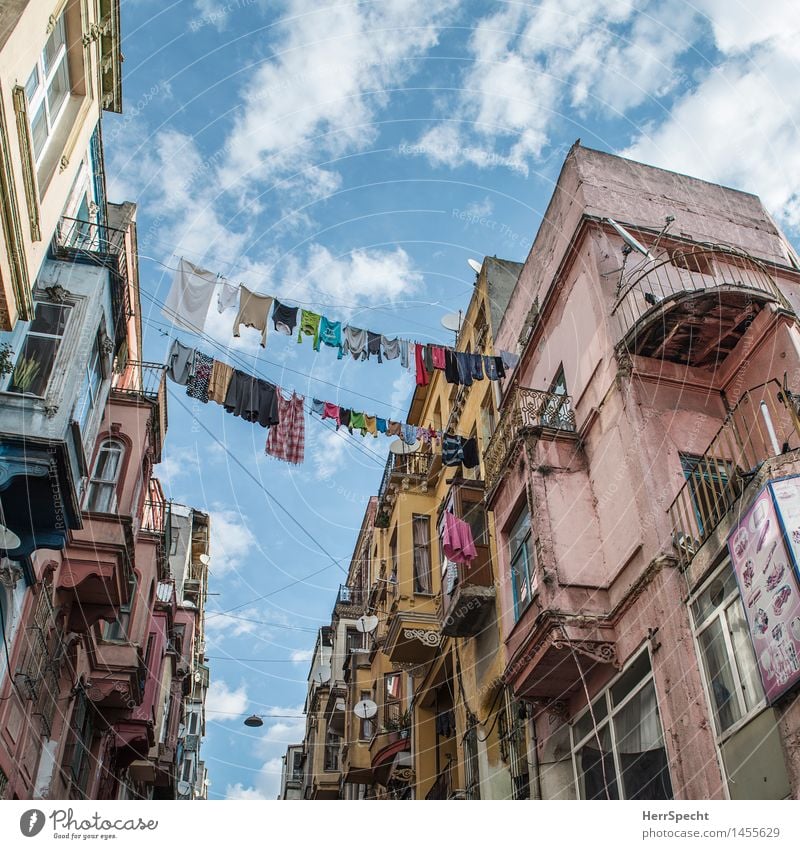Washing day with family Erdogan Istanbul Old town House (Residential Structure) Manmade structures Building Architecture Facade Balcony Poverty Esthetic