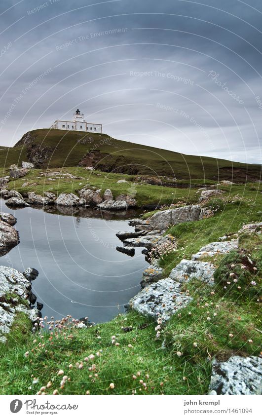 Strathy Point Lighthouse puddle Nature Water Grass Rock Coast North Sea Pond Scotland strathy point Large Historic Optimism Trust Safety Protection