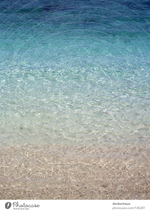 View into the water Sandy beach Coast Waves Ocean Indian Ocean Yellow Foam White Green Turquoise Color gradient water waves Water Blue Colour Wet Blue tone