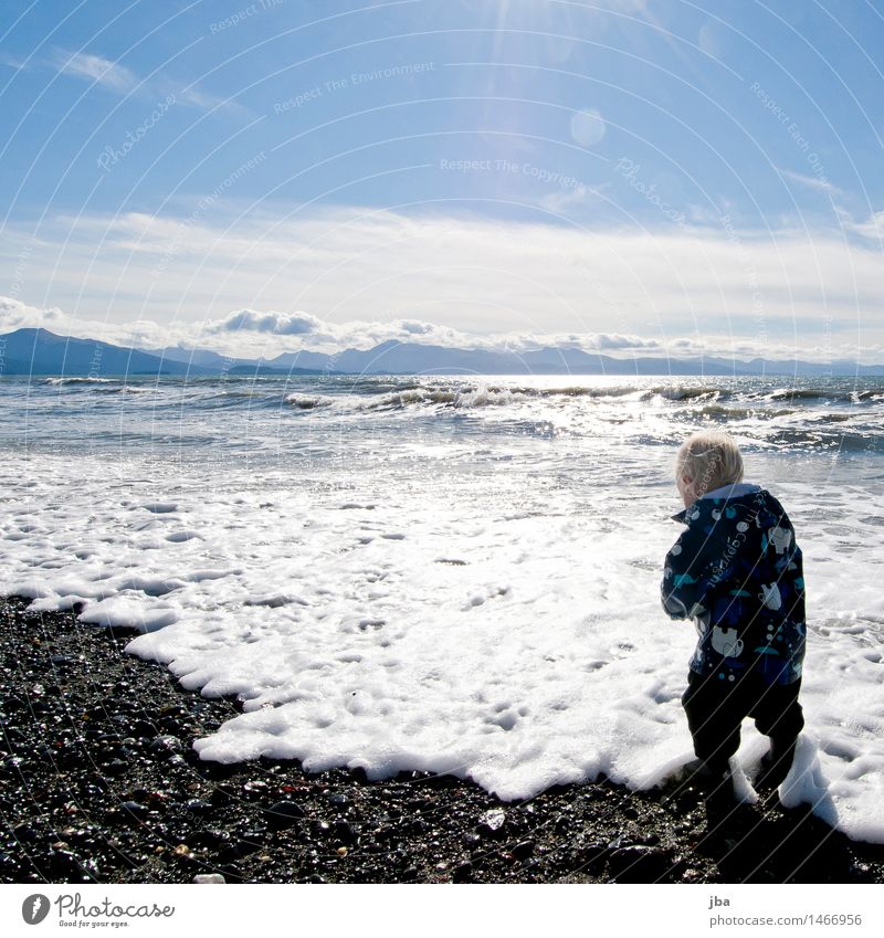 Playing in the water - Alaska 09 Well-being Contentment Vacation & Travel Trip Far-off places Freedom Beach Ocean Feminine Toddler 1 Human being 1 - 3 years