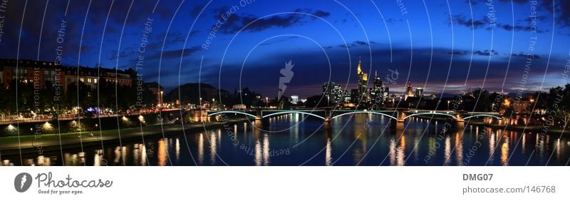 Panorama Skyline Frankfurt Lifestyle Summer Winter Financial Industry Financial institution Water Autumn River Town Bank building Airport Bridge Tower Large