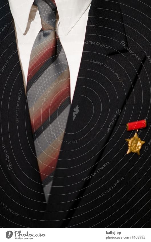 erich Economy Financial Industry Business Human being Masculine Man Adults 1 Glittering Medal Tie Suit Retro Politics and state GDR Shirt Colour photo Detail
