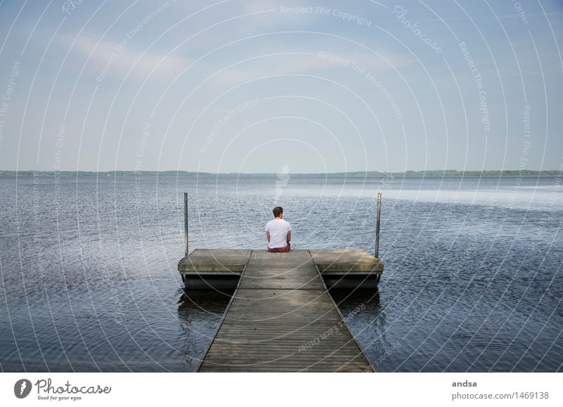 Somewhere in Sweden Human being Masculine Young man Youth (Young adults) Man Adults 1 18 - 30 years Nature Landscape Air Water Sky Cloudless sky Clouds Horizon