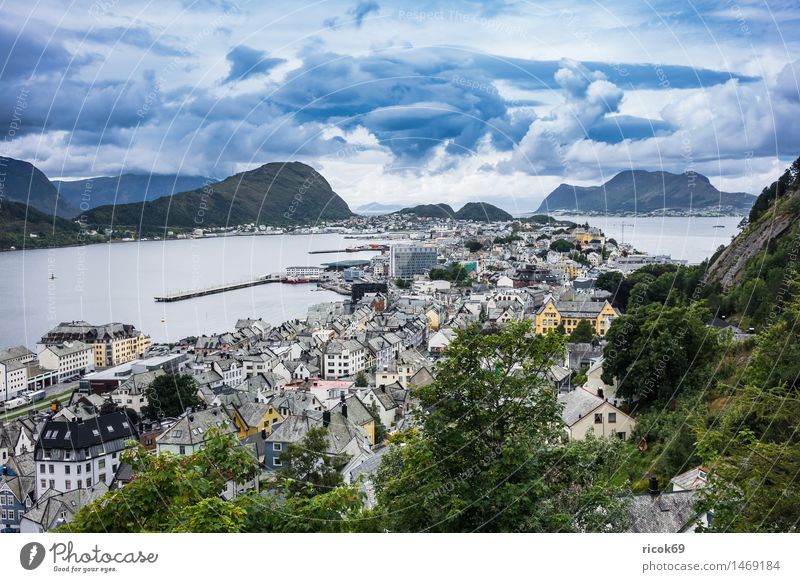 View of Ålesund Vacation & Travel Mountain House (Residential Structure) Nature Landscape Clouds Tree Park Fjord Town Building Architecture Tourist Attraction