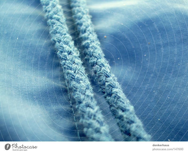 to the end String Cloth Grain of sand Parallel Infinity Macro (Extreme close-up) Close-up Blue Sewing thread Bond Sand
