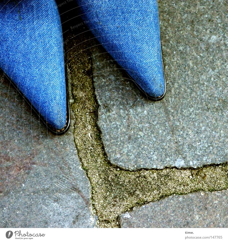 HH08.4 | Basic equipment Feminine Woman Adults Clothing Footwear Stone Exceptional Point Blue Arrogant Pavement Denim Mortar Filling Unhealthy Corner Triangle
