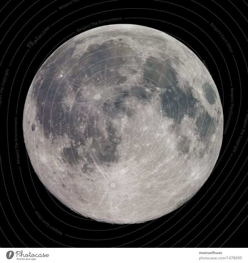 full moon Night sky Moon Full  moon Fat Gigantic Large Round Lunar landscape crater mare Minerals Surface structure Science & Research Astronomy Astronautics