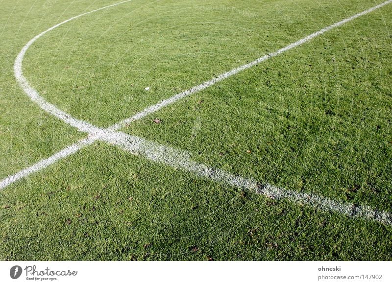 Football is our life... Football pitch Soccer Grass surface Center circle Line Chalk Center line Kick off Trident Pitchfork Fork Diagonal Circle Playing Green