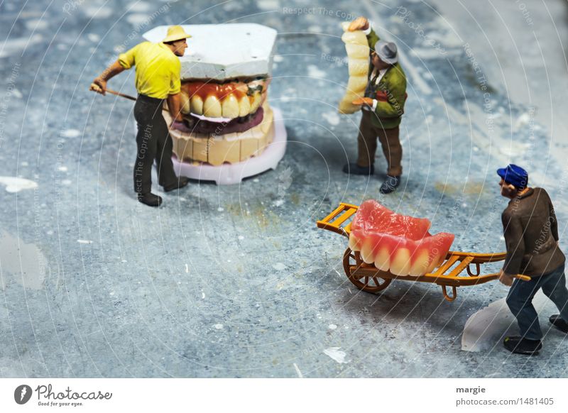 Miniwelten - Tooth restoration II Profession Doctor Workplace Construction site Health care Team Human being Masculine Man Adults 3 Pink White Logistics Dentist