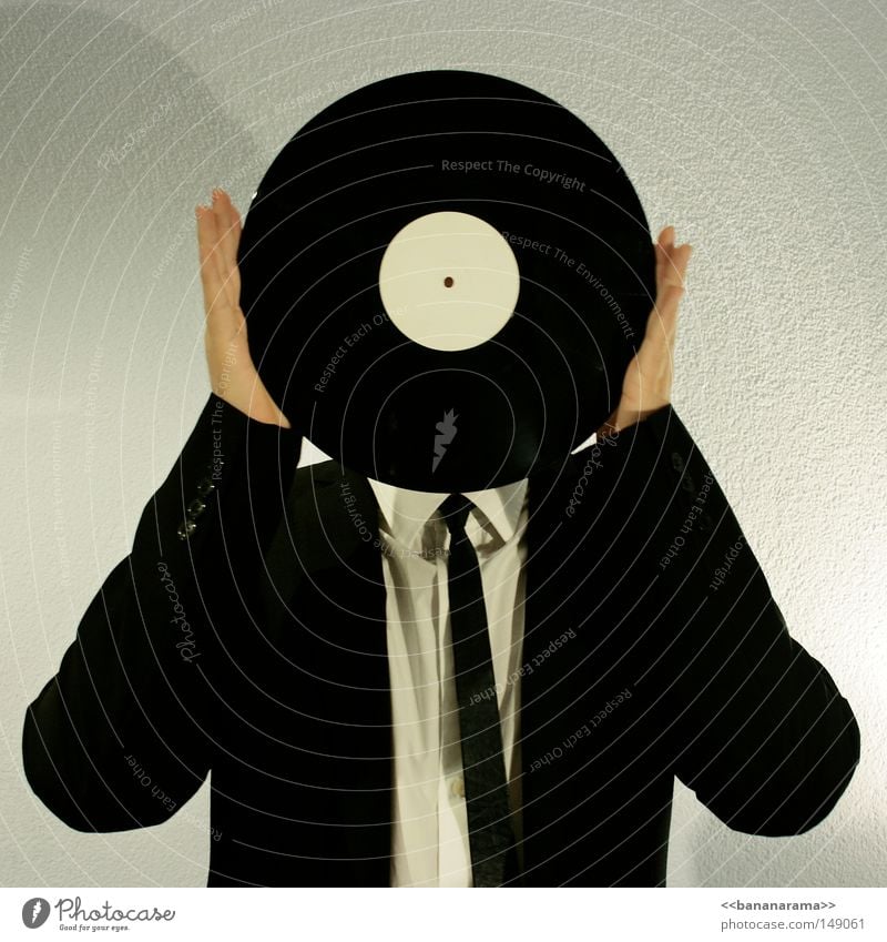 vinyl head Disc jockey Record Suit Work and employment Lie Rotate Shirt Businesspeople Music Hand Round Man Sound Stereo Mono Beat Gray Clothing Head Face