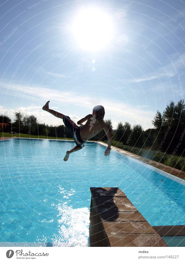 jump Italy Tuscany Swimming & Bathing Swimming pool Jump Sun Nature Water Sky Blue Vacation & Travel Joy