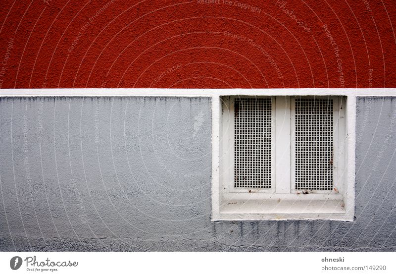 cellar window Wall (building) Cellar Window Cellar window Line Red White Gray Graphic Damp Colour Painting (action, work) Canceled Facade